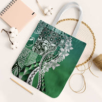 Aloha Vintage Plumeria Hawaiian Tapa Pattern Tote Bag Green Hawaiian Tapa Pattern - Polynesian Pride