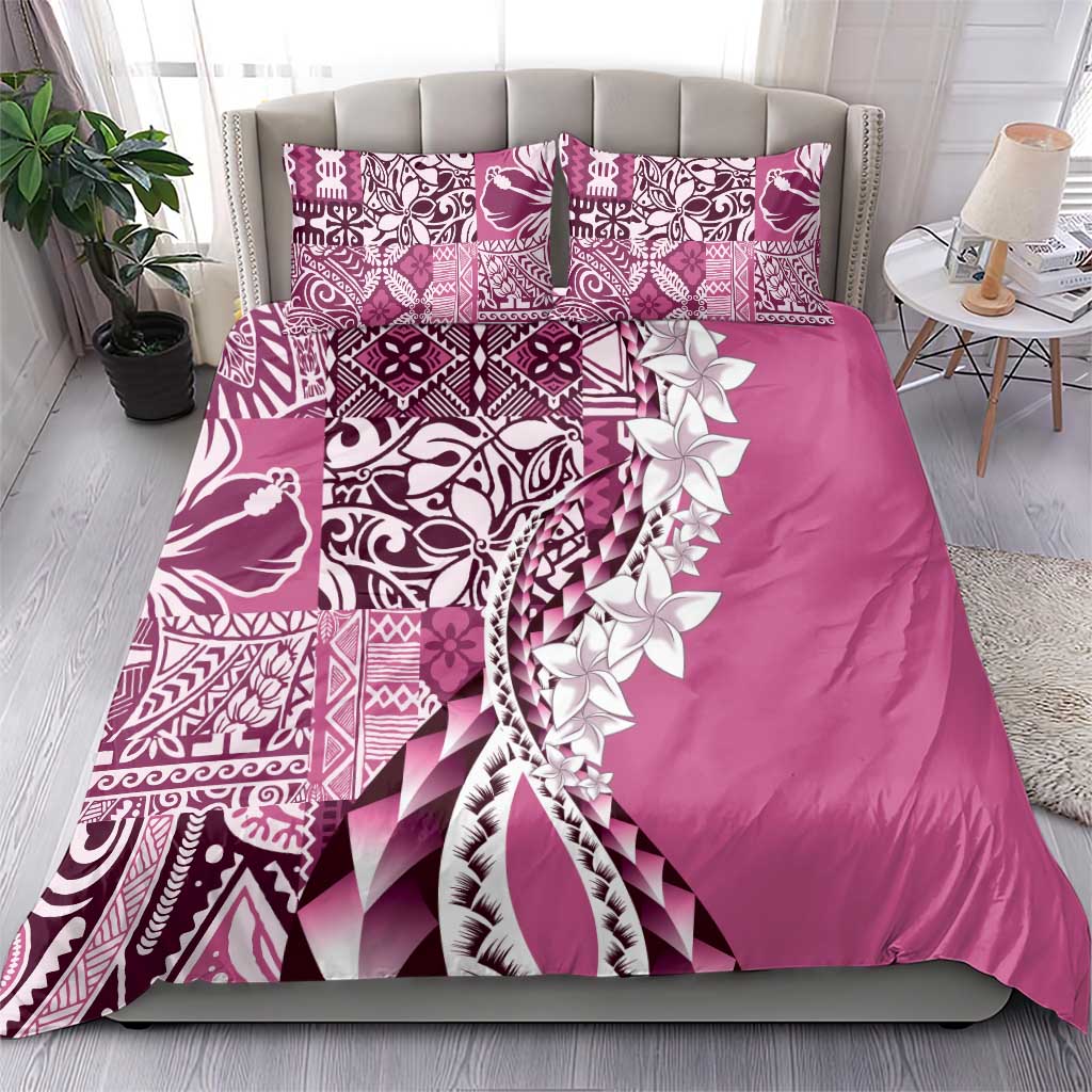 Aloha Vintage Plumeria Hawaiian Tapa Pattern Bedding Set Pink Hawaiian Tapa Pattern - Polynesian Pride