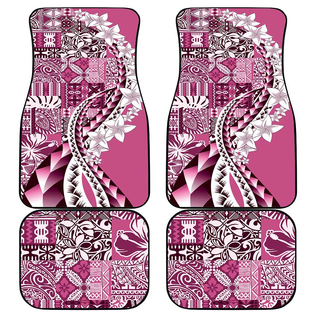 Aloha Vintage Plumeria Hawaiian Tapa Pattern Car Mats Pink Hawaiian Tapa Pattern - Polynesian Pride