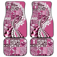 Aloha Vintage Plumeria Hawaiian Tapa Pattern Car Mats Pink Hawaiian Tapa Pattern - Polynesian Pride
