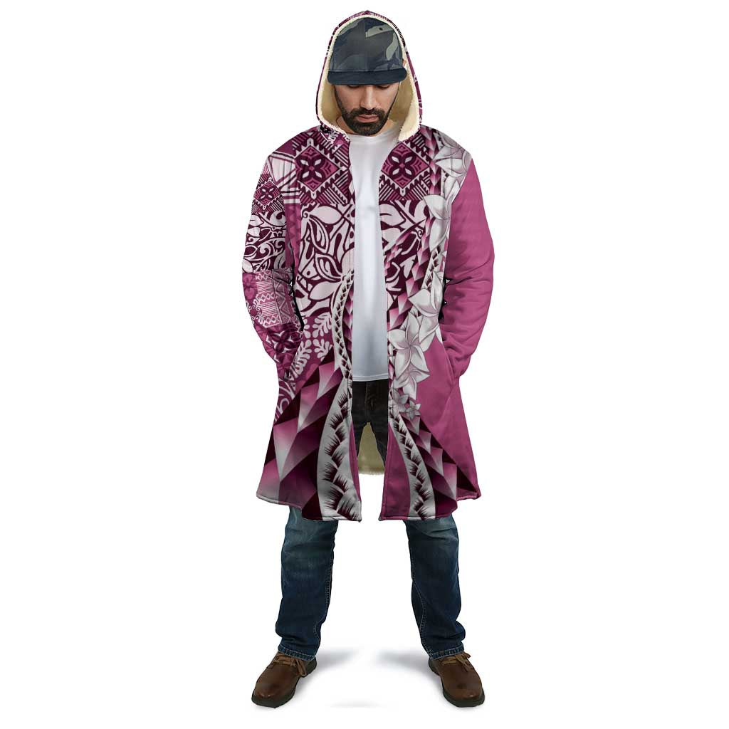 Aloha Vintage Plumeria Hawaiian Tapa Pattern Cloak Pink Hawaiian Tapa Pattern - Polynesian Pride