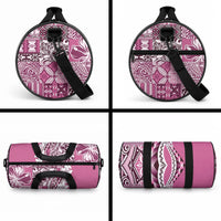 Aloha Vintage Plumeria Hawaiian Tapa Pattern Duffle Bag Pink Hawaiian Tapa Pattern LT9 - Polynesian Pride