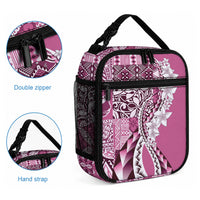 Aloha Vintage Plumeria Hawaiian Tapa Pattern Lunch Bag Pink Hawaiian Tapa Pattern LT9 - Polynesian Pride