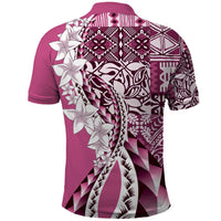 Aloha Vintage Plumeria Hawaiian Tapa Pattern Polo Shirt Pink Hawaiian Tapa Pattern - Polynesian Pride