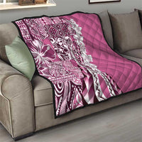 Aloha Vintage Plumeria Hawaiian Tapa Pattern Quilt Pink Hawaiian Tapa Pattern - Polynesian Pride