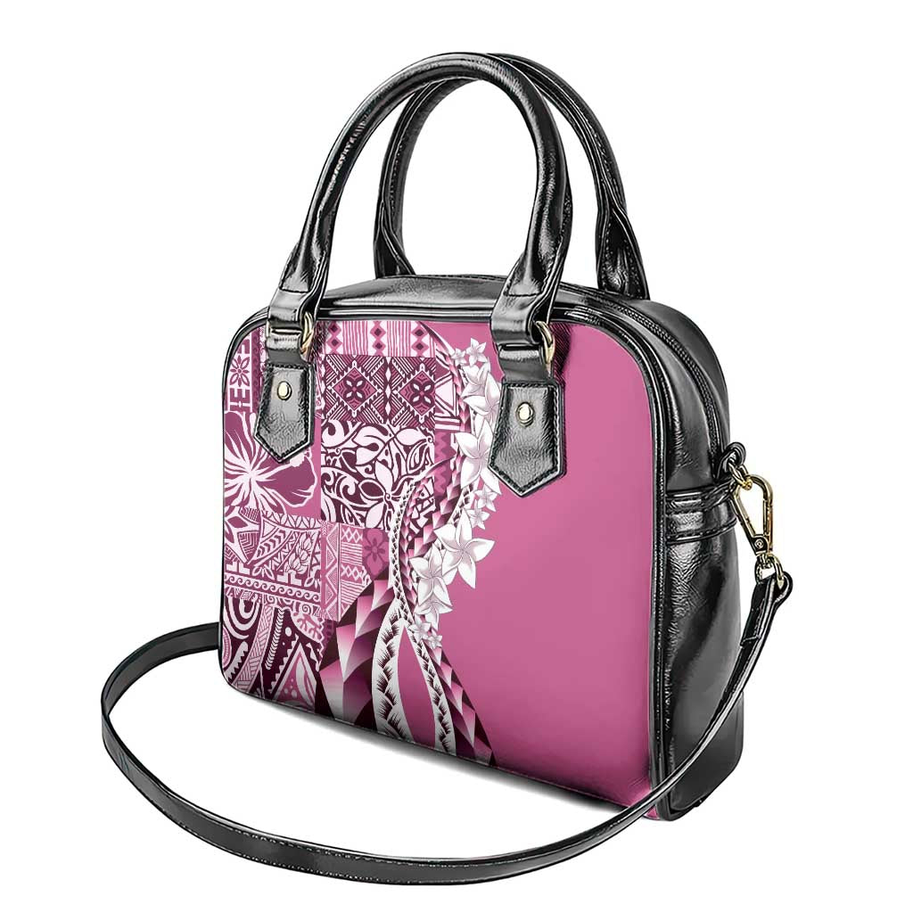 Aloha Vintage Plumeria Hawaiian Tapa Pattern Shoulder Handbag Pink Hawaiian Tapa Pattern - Polynesian Pride