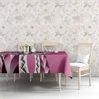 Aloha Vintage Plumeria Hawaiian Tapa Pattern Tablecloth Pink Hawaiian Tapa Pattern - Polynesian Pride