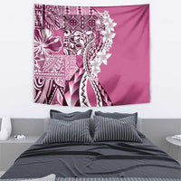 Aloha Vintage Plumeria Hawaiian Tapa Pattern Tapestry Pink Hawaiian Tapa Pattern - Polynesian Pride