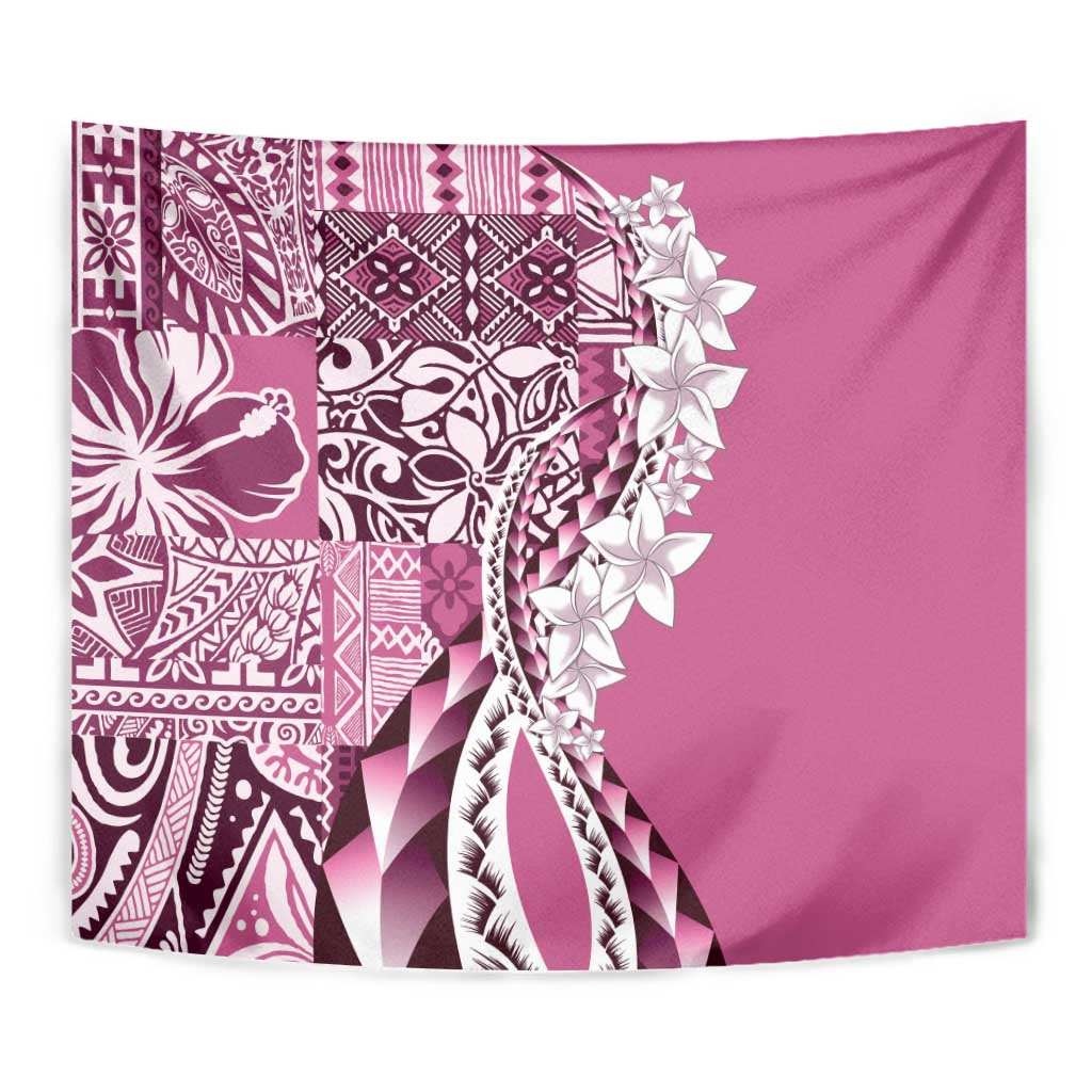 Aloha Vintage Plumeria Hawaiian Tapa Pattern Tapestry Pink Hawaiian Tapa Pattern - Polynesian Pride