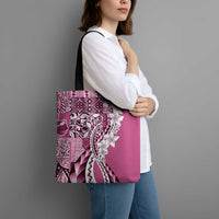 Aloha Vintage Plumeria Hawaiian Tapa Pattern Tote Bag Pink Hawaiian Tapa Pattern - Polynesian Pride
