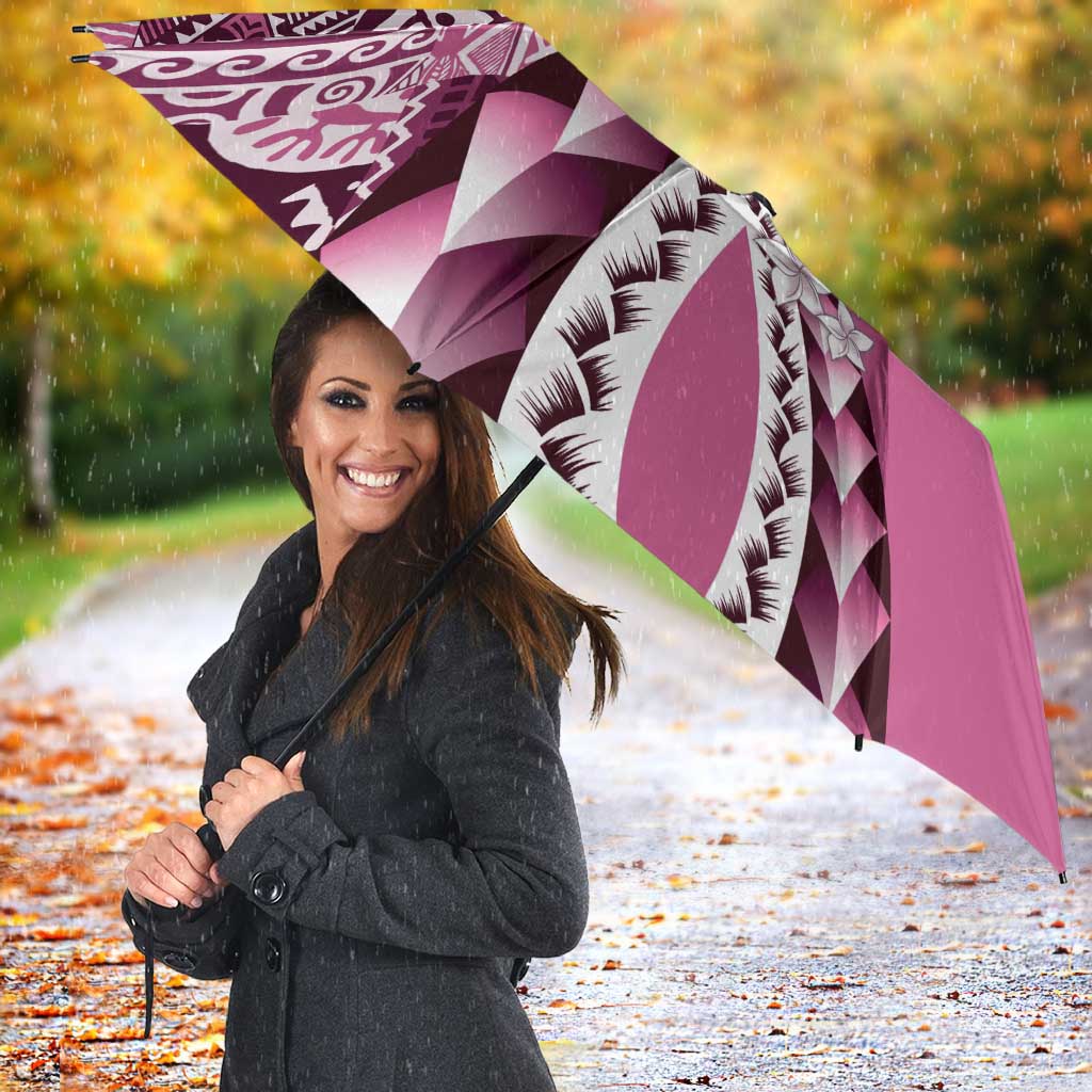 Aloha Vintage Plumeria Hawaiian Tapa Pattern Umbrella Pink Hawaiian Tapa Pattern - Polynesian Pride