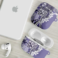 Aloha Vintage Plumeria Hawaiian Tapa Pattern AirPods Case Purple Hawaiian Tapa Pattern - Polynesian Pride