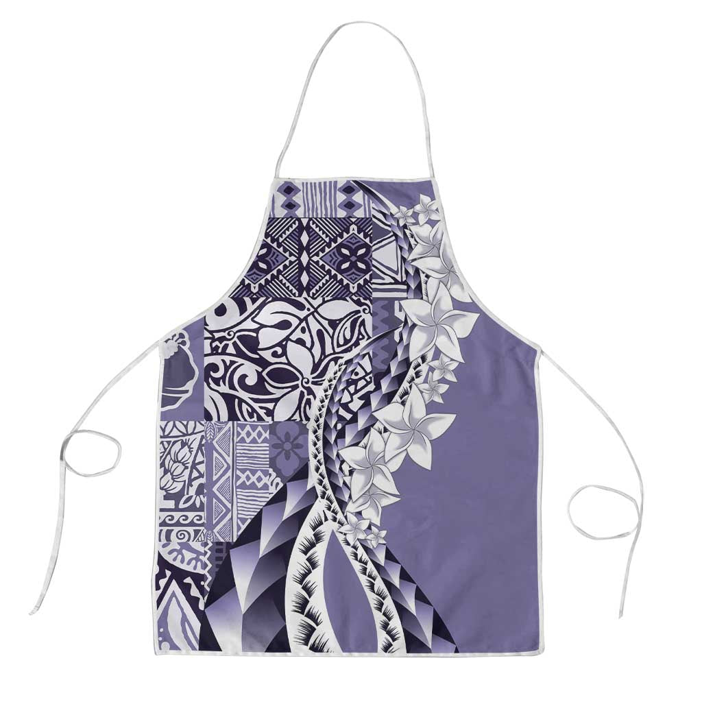 Aloha Vintage Plumeria Hawaiian Tapa Pattern Apron Purple Hawaiian Tapa Pattern - Polynesian Pride
