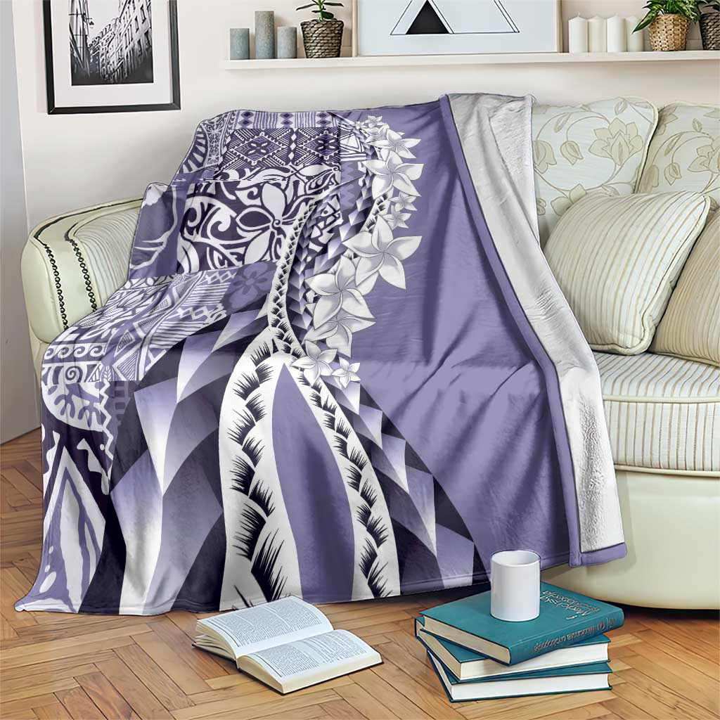 Aloha Vintage Plumeria Hawaiian Tapa Pattern Blanket Purple Hawaiian Tapa Pattern - Polynesian Pride
