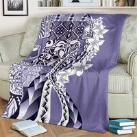 Aloha Vintage Plumeria Hawaiian Tapa Pattern Blanket Purple Hawaiian Tapa Pattern - Polynesian Pride