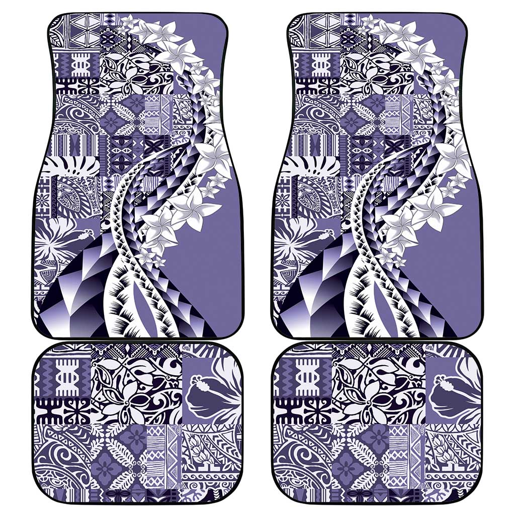 Aloha Vintage Plumeria Hawaiian Tapa Pattern Car Mats Purple Hawaiian Tapa Pattern - Polynesian Pride
