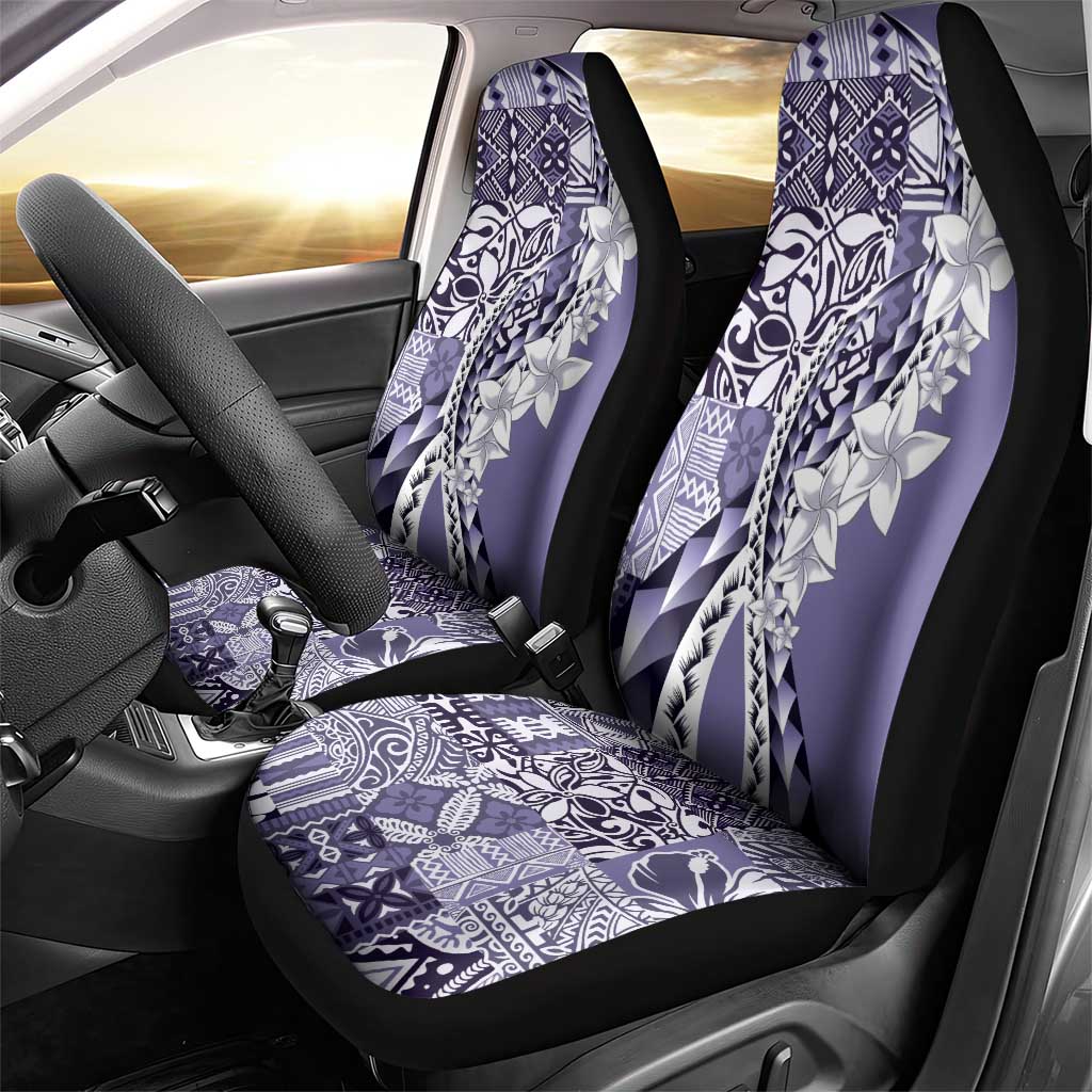 Aloha Vintage Plumeria Hawaiian Tapa Pattern Car Seat Cover Purple Hawaiian Tapa Pattern - Polynesian Pride