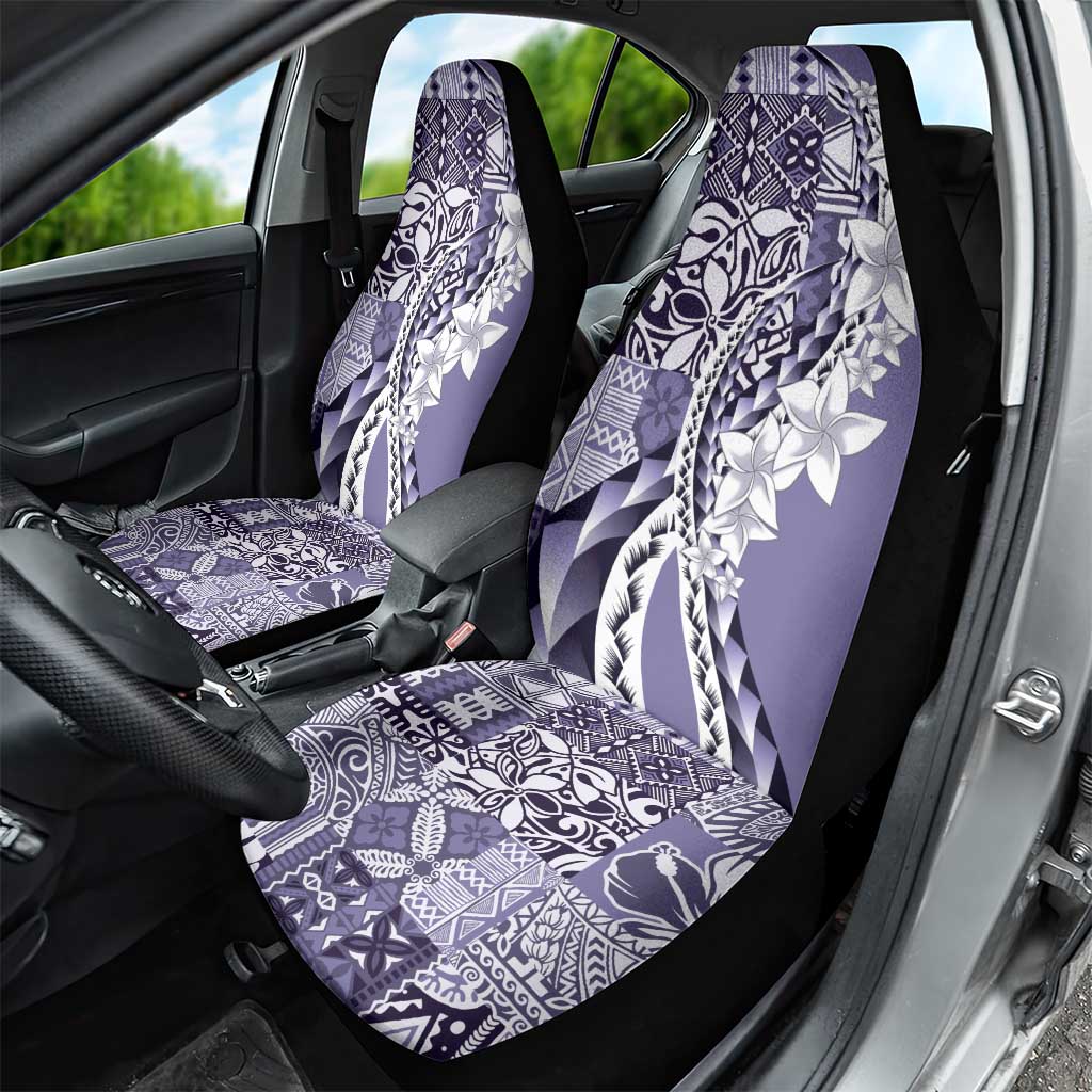 Aloha Vintage Plumeria Hawaiian Tapa Pattern Car Seat Cover Purple Hawaiian Tapa Pattern - Polynesian Pride