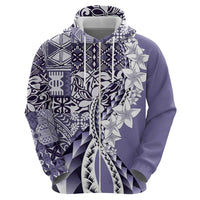 Aloha Vintage Plumeria Hawaiian Tapa Pattern Hoodie Purple Hawaiian Tapa Pattern - Polynesian Pride
