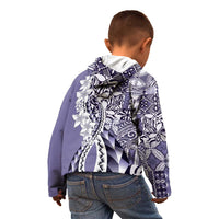Aloha Vintage Plumeria Hawaiian Tapa Pattern Kid Hoodie Purple Hawaiian Tapa Pattern - Polynesian Pride