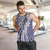 Aloha Vintage Plumeria Hawaiian Tapa Pattern Men Tank Top Purple Hawaiian Tapa Pattern - Polynesian Pride