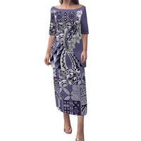 Aloha Vintage Plumeria Hawaiian Tapa Pattern Puletasi Purple Hawaiian Tapa Pattern - Polynesian Pride