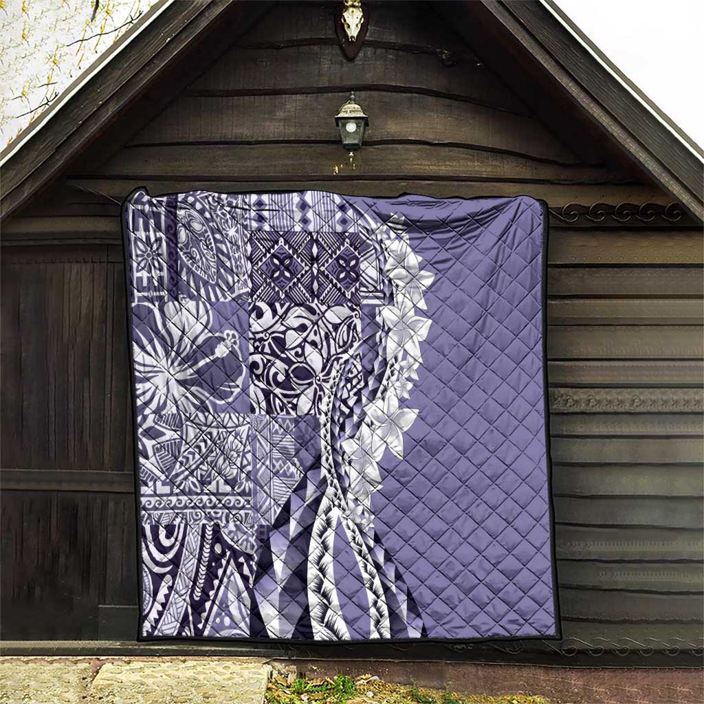 Aloha Vintage Plumeria Hawaiian Tapa Pattern Quilt Purple Hawaiian Tapa Pattern - Polynesian Pride