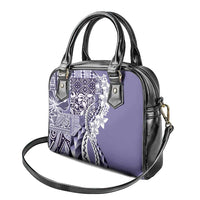 Aloha Vintage Plumeria Hawaiian Tapa Pattern Shoulder Handbag Purple Hawaiian Tapa Pattern - Polynesian Pride
