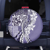Aloha Vintage Plumeria Hawaiian Tapa Pattern Spare Tire Cover Purple Hawaiian Tapa Pattern - Polynesian Pride