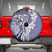 Aloha Vintage Plumeria Hawaiian Tapa Pattern Spare Tire Cover Purple Hawaiian Tapa Pattern - Polynesian Pride