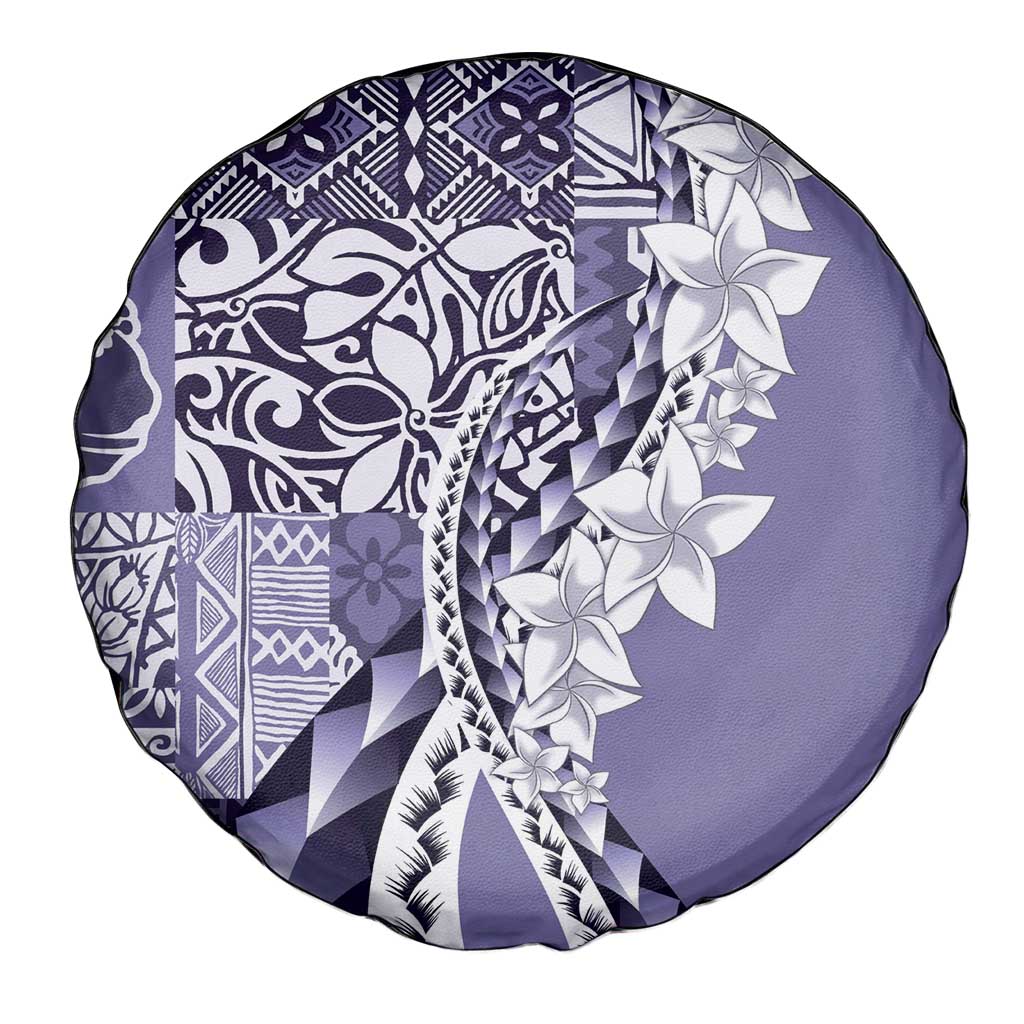 Aloha Vintage Plumeria Hawaiian Tapa Pattern Spare Tire Cover Purple Hawaiian Tapa Pattern - Polynesian Pride