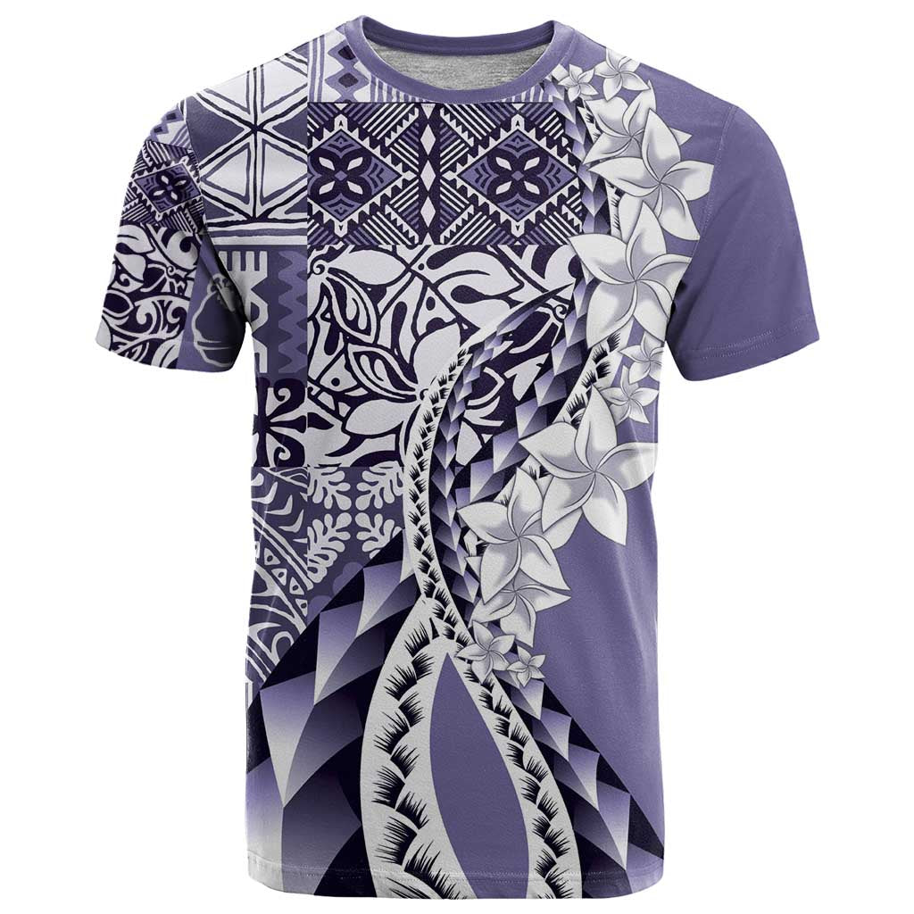 Aloha Vintage Plumeria Hawaiian Tapa Pattern T Shirt Purple Hawaiian Tapa Pattern - Polynesian Pride