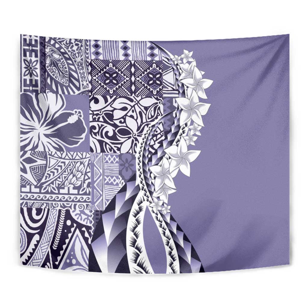 Aloha Vintage Plumeria Hawaiian Tapa Pattern Tapestry Purple Hawaiian Tapa Pattern - Polynesian Pride