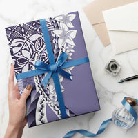 Aloha Vintage Plumeria Hawaiian Tapa Pattern Wrapping Paper Purple Hawaiian Tapa Pattern - Polynesian Pride