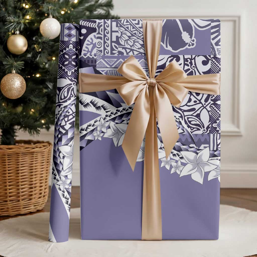 Aloha Vintage Plumeria Hawaiian Tapa Pattern Wrapping Paper Purple Hawaiian Tapa Pattern - Polynesian Pride