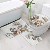 Polynesian Manta Ray Bathroom Set Beige Floral Turtle Tattoo - Polynesian Pride