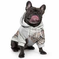 Polynesian Manta Ray Pet Hoodie Beige Floral Turtle Tattoo LT9 - Polynesian Pride