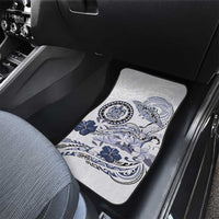 Polynesian Manta Ray Car Mats Blue Floral Turtle Tattoo - Polynesian Pride