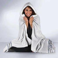 Polynesian Manta Ray Hooded Blanket Blue Floral Turtle Tattoo - Polynesian Pride