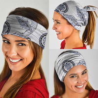 Polynesian Manta Ray Neck Gaiter Blue Floral Turtle Tattoo - Polynesian Pride