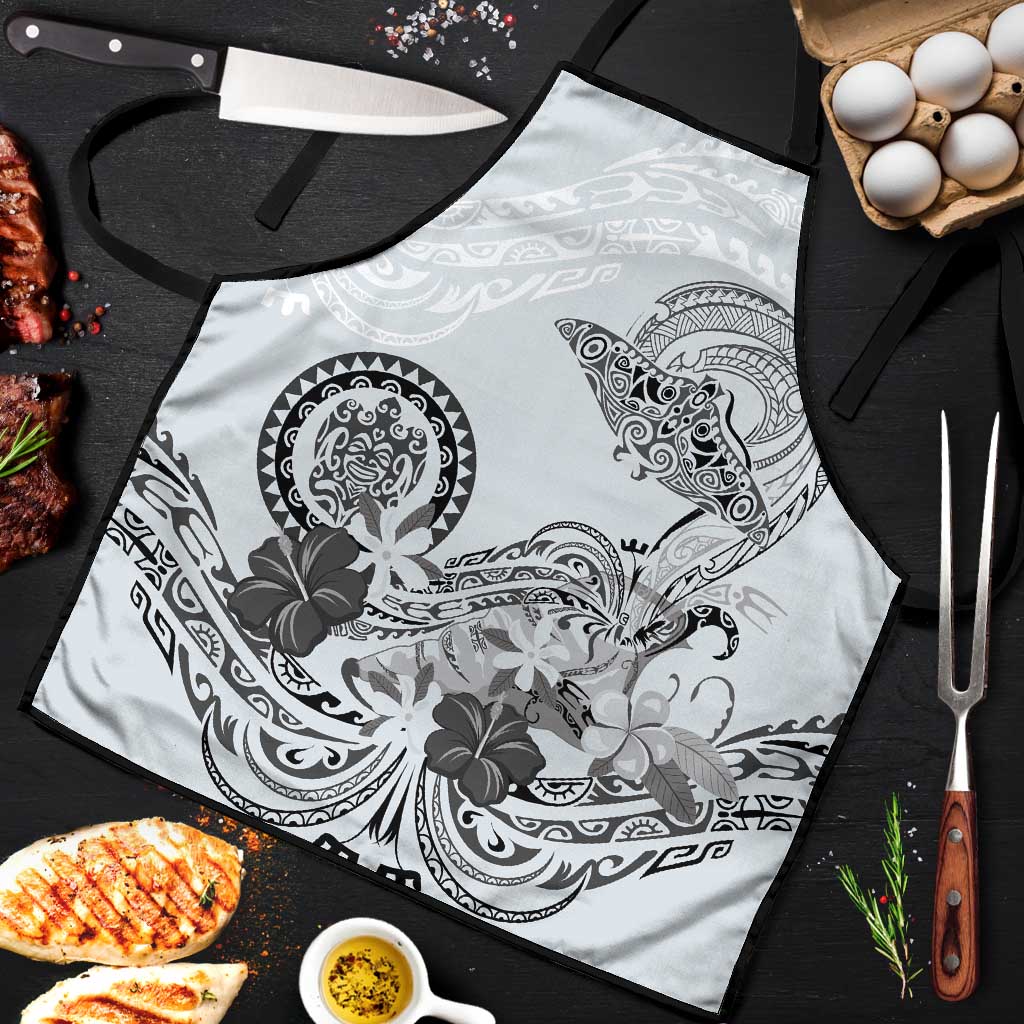 Polynesian Manta Ray Apron Gray Floral Turtle Tattoo - Polynesian Pride