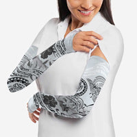 Polynesian Manta Ray Arm Sleeves Gray Floral Turtle Tattoo - Polynesian Pride