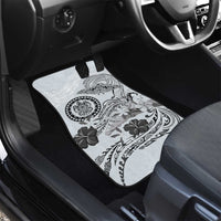 Polynesian Manta Ray Car Mats Gray Floral Turtle Tattoo - Polynesian Pride