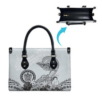 Polynesian Manta Ray Leather Bag Gray Floral Turtle Tattoo - Polynesian Pride