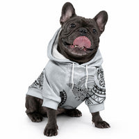 Polynesian Manta Ray Pet Hoodie Gray Floral Turtle Tattoo LT9 - Polynesian Pride
