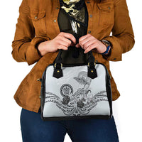 Polynesian Manta Ray Shoulder Handbag Gray Floral Turtle Tattoo - Polynesian Pride