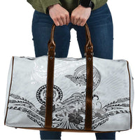 Polynesian Manta Ray Travel Bag Gray Floral Turtle Tattoo - Polynesian Pride