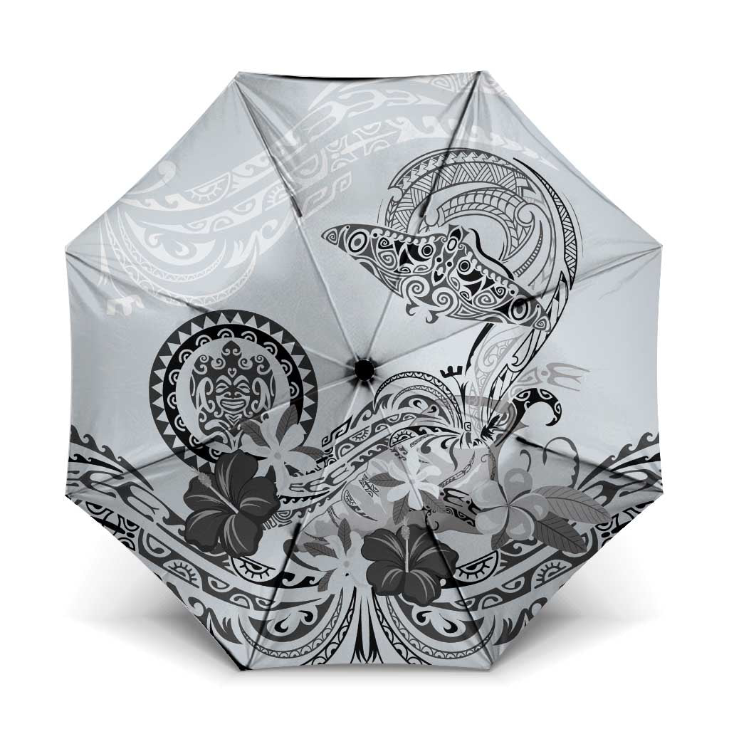 Polynesian Manta Ray Umbrella Gray Floral Turtle Tattoo - Polynesian Pride