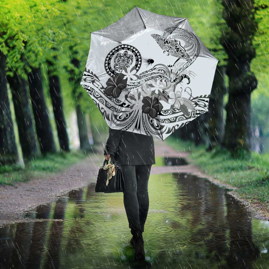 Polynesian Manta Ray Umbrella Gray Floral Turtle Tattoo - Polynesian Pride