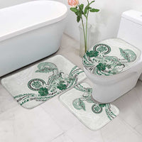 Polynesian Manta Ray Bathroom Set Green Floral Turtle Tattoo - Polynesian Pride